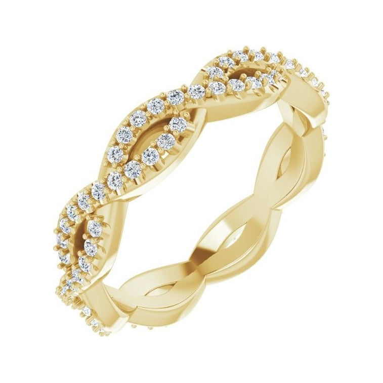 Sapphire Row Natural Diamond Infinity Pavé Eternity Band - 14K Yellow Gold, 4.5