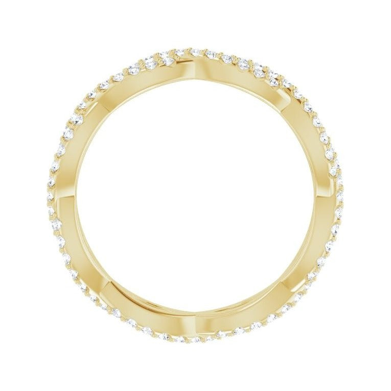 Sapphire Row Natural Diamond Infinity Pavé Eternity Band - 14K Yellow Gold, 5.5 (view 2)