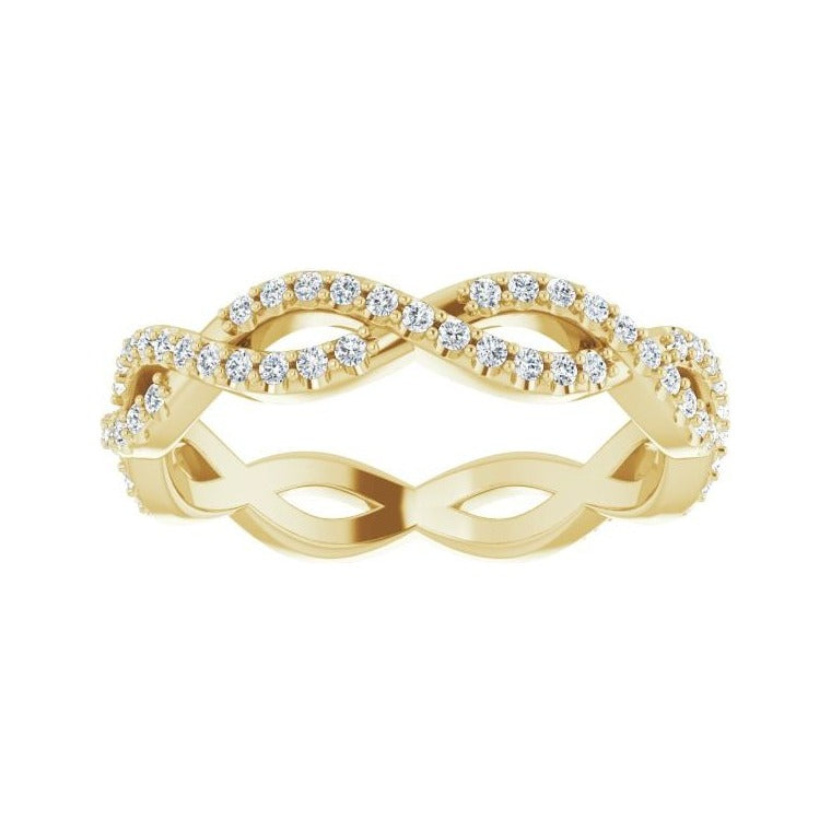 Sapphire Row Natural Diamond Infinity Pavé Eternity Band - 14K Yellow Gold, 5.5 (view 3)