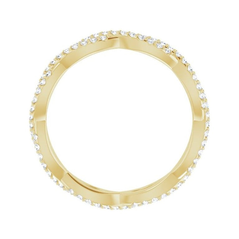 Sapphire Row Natural Diamond Infinity Pavé Eternity Band - 14K Yellow Gold, 6.5 (view 2)