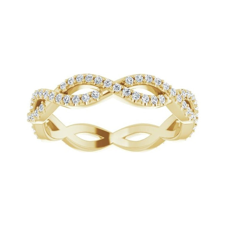 Sapphire Row Natural Diamond Infinity Pavé Eternity Band - 14K Yellow Gold, 6.5 (view 3)