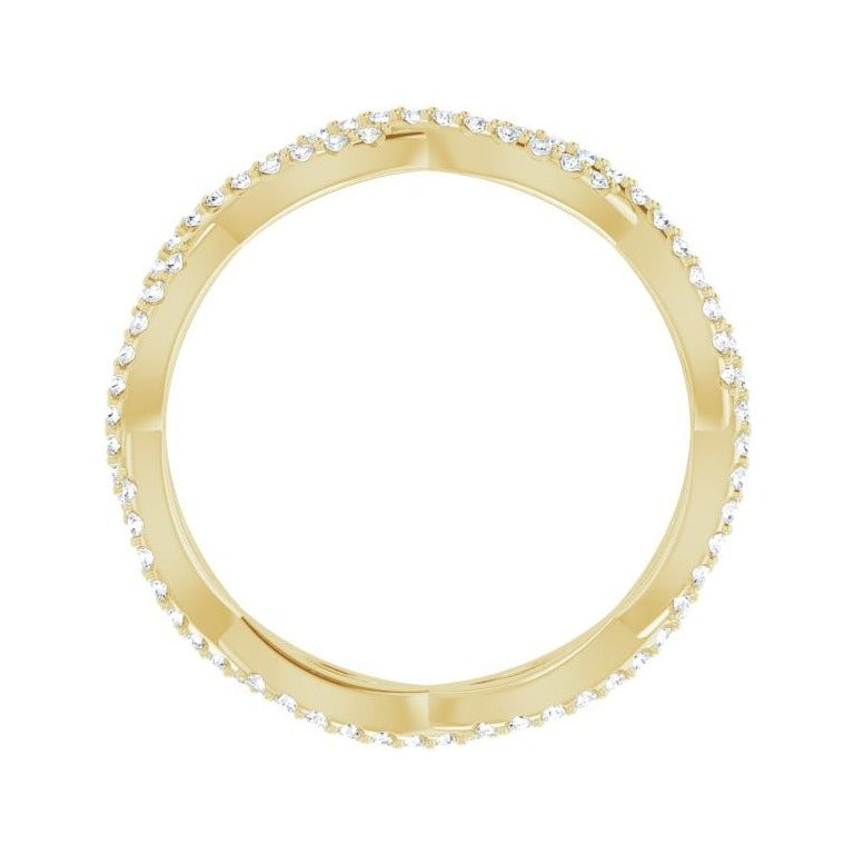 Sapphire Row Natural Diamond Infinity Pavé Eternity Band - 14K Yellow Gold, 7.5 (view 2)