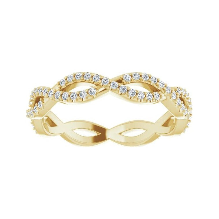 Sapphire Row Natural Diamond Infinity Pavé Eternity Band - 14K Yellow Gold, 7.5 (view 3)