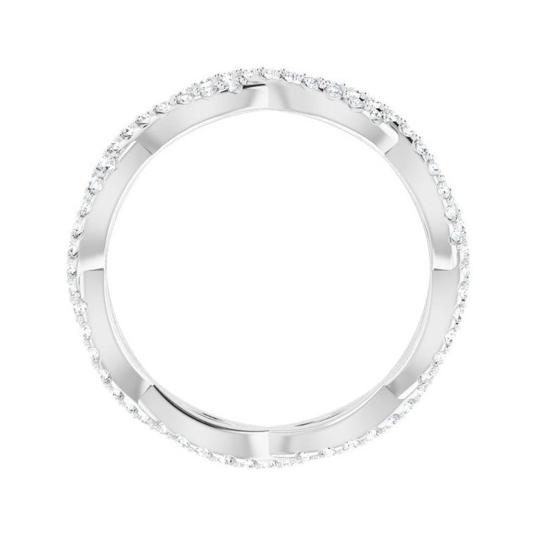 Sapphire Row Lab-Grown Diamond Infinity Pavé Eternity Band - 14K White Gold, 5.5 (view 2)