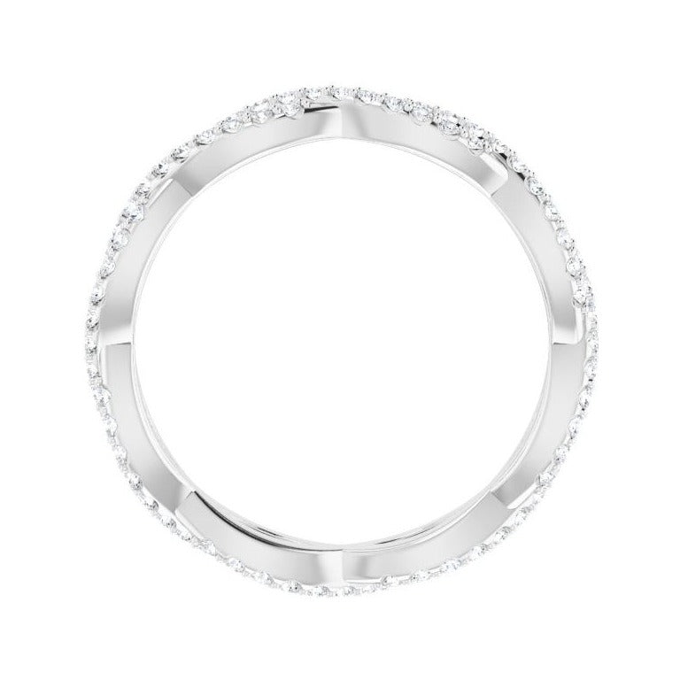 Sapphire Row Lab-Grown Diamond Infinity Pavé Eternity Band - Platinum, 6 (view 2)