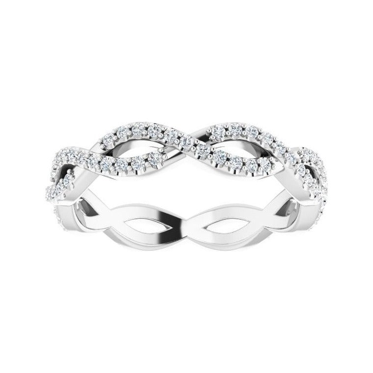 Sapphire Row Lab-Grown Diamond Infinity Pavé Eternity Band - Platinum, 6 (view 3)