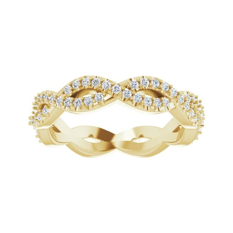 Sapphire Row Lab-Grown Diamond Infinity Pavé Eternity Band - 14K Yellow Gold, 4 (view 3)