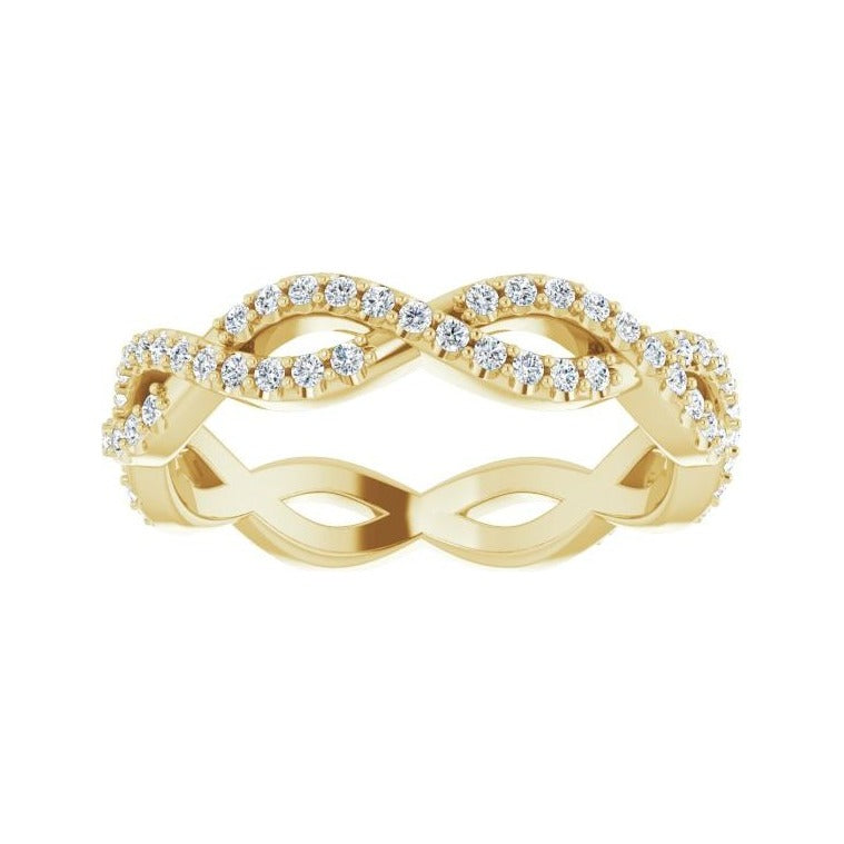 Sapphire Row Lab-Grown Diamond Infinity Pavé Eternity Band - 14K Yellow Gold, 5 (view 3)