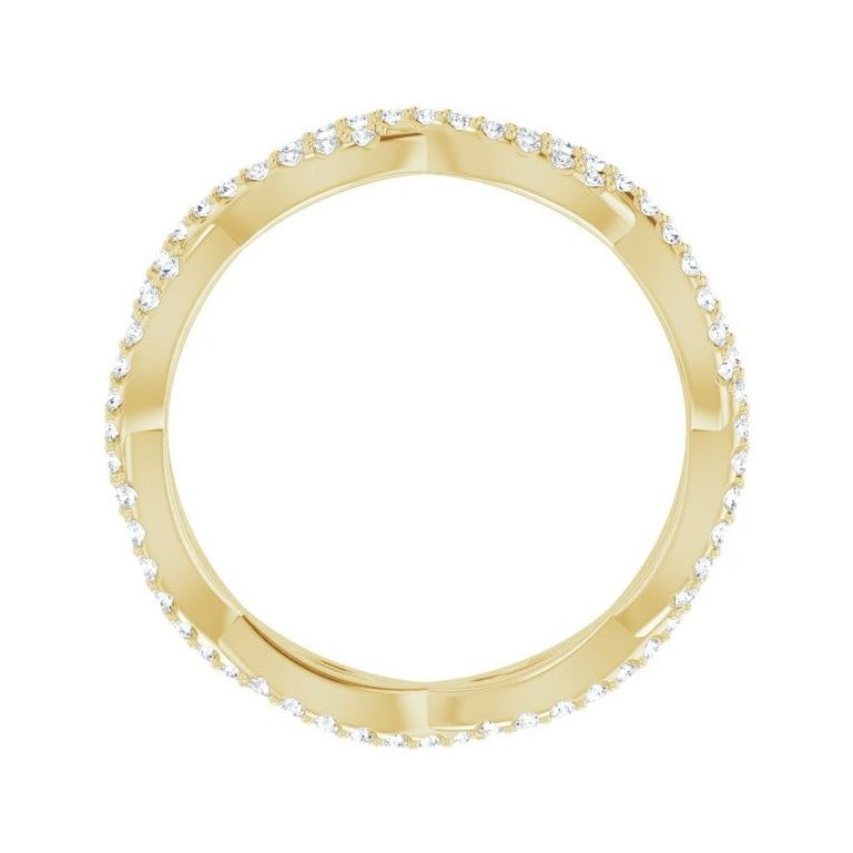 Sapphire Row Lab-Grown Diamond Infinity Pavé Eternity Band - 14K Yellow Gold, 6 (view 2)