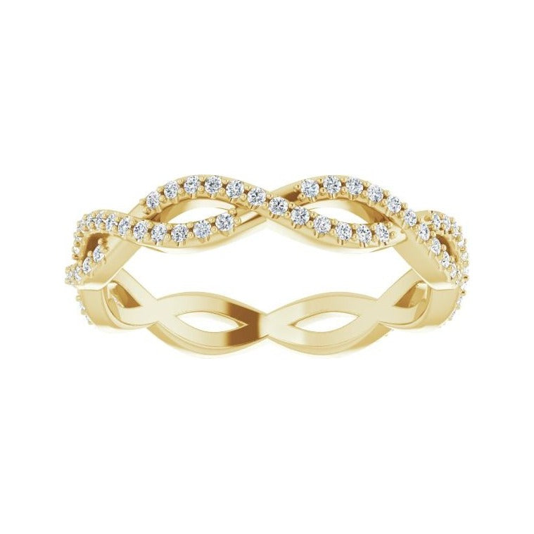 Sapphire Row Lab-Grown Diamond Infinity Pavé Eternity Band - 14K Yellow Gold, 8 (view 3)