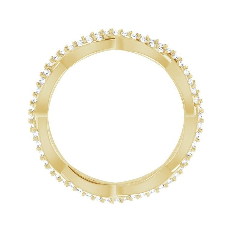 Sapphire Row Lab-Grown Diamond Infinity Pavé Eternity Band - 14K Yellow Gold, 4.5 (view 2)