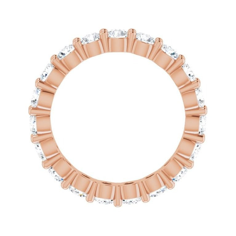 Sapphire Row Natural Diamond Shared-Prong Eternity Band - 14K Rose Gold (view 2)