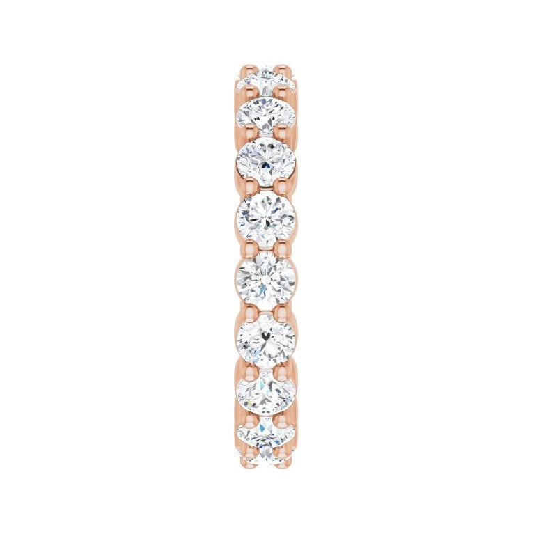 Sapphire Row Natural Diamond Shared-Prong Eternity Band - 14K Rose Gold (view 4)