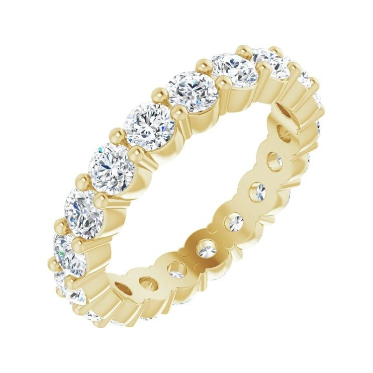 Sapphire Row Natural Diamond Shared-Prong Eternity Band - 14K Yellow Gold