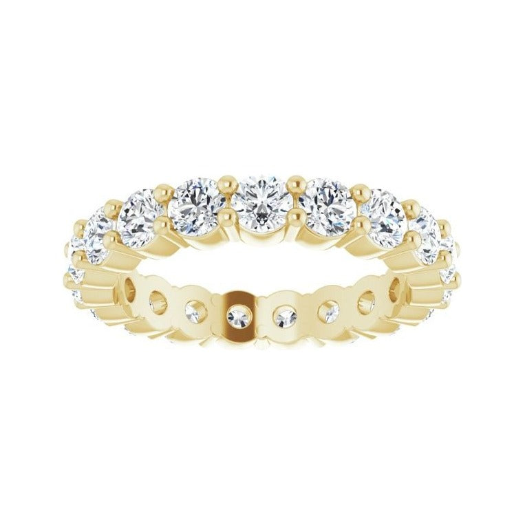 Sapphire Row Natural Diamond Shared-Prong Eternity Band - 18K Yellow Gold (view 3)