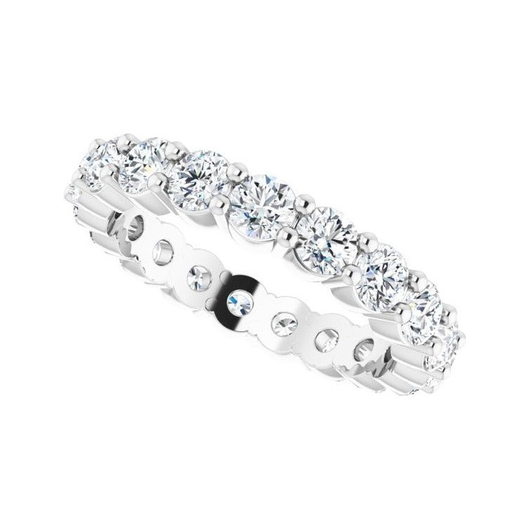Sapphire Row Natural Diamond Shared-Prong Eternity Band - 14K White Gold (view 5)