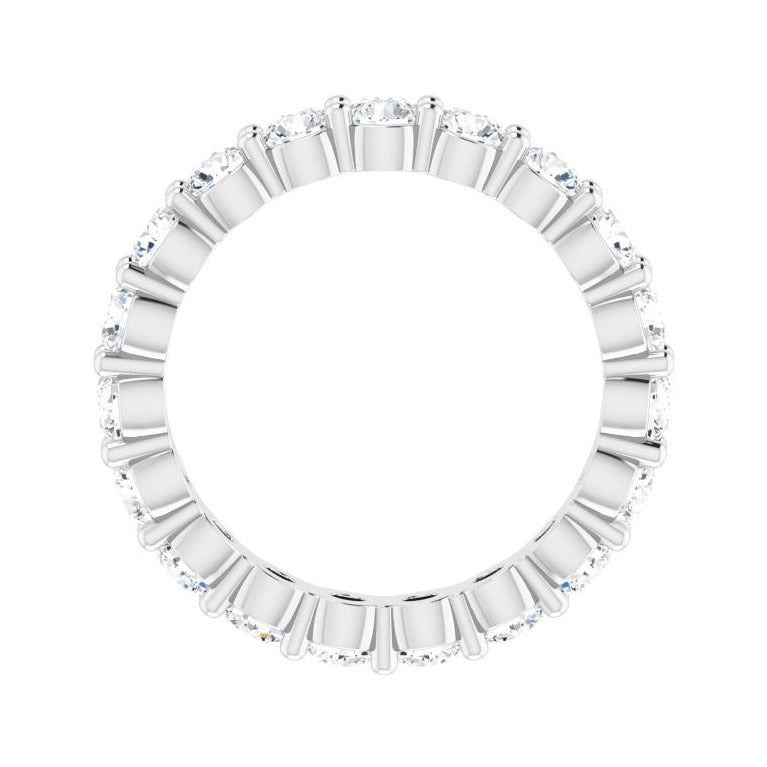 Sapphire Row Natural Diamond Shared-Prong Eternity Band - 18K White Gold (view 2)