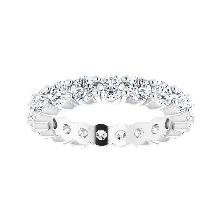 Sapphire Row Natural Diamond Shared-Prong Eternity Band - 18K White Gold (view 3)
