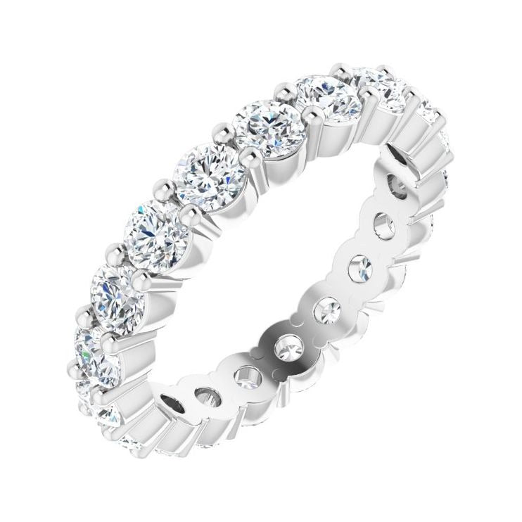 Sapphire Row Natural Diamond Shared-Prong Eternity Band - Platinum