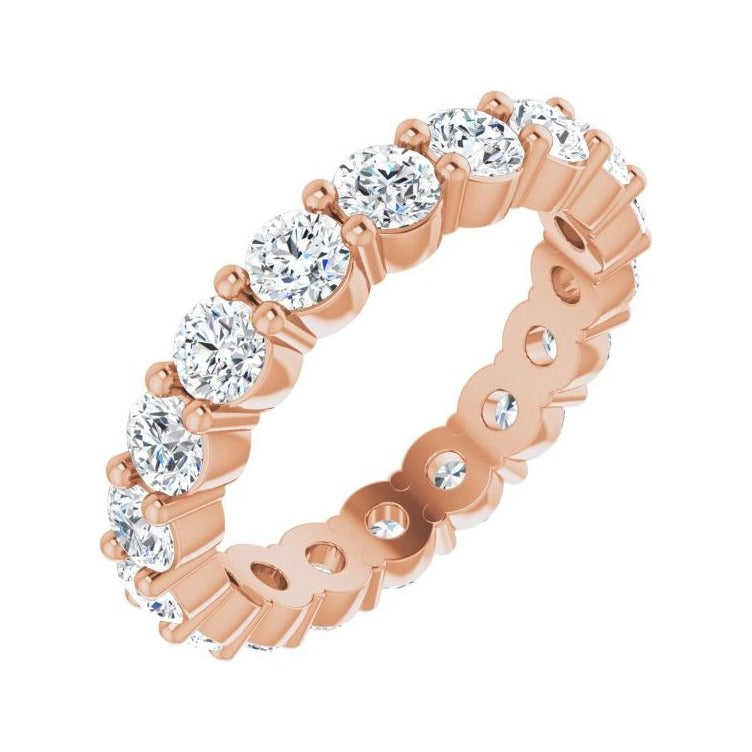 Sapphire Row Lab-Grown Diamond Shared-Prong Eternity Band - 14K Rose Gold, 4