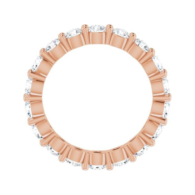 Sapphire Row Lab-Grown Diamond Shared-Prong Eternity Band - 14K Rose Gold, 4 (view 2)