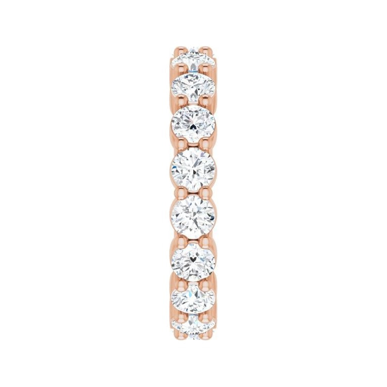 Sapphire Row Lab-Grown Diamond Shared-Prong Eternity Band - 14K Rose Gold, 4 (view 4)