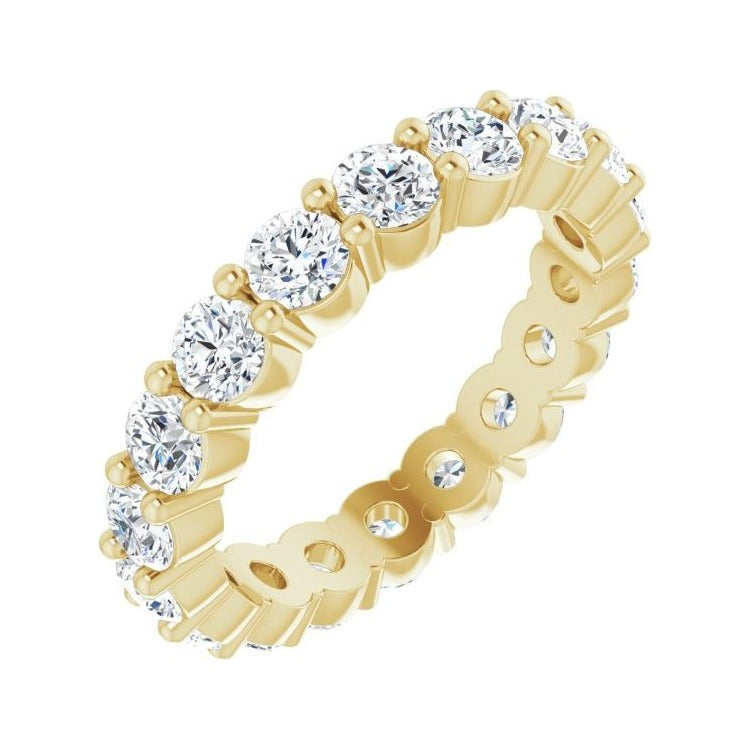 Sapphire Row Lab-Grown Diamond Shared-Prong Eternity Band - 14K Yellow Gold, 4