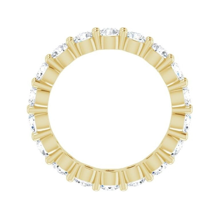 Sapphire Row Lab-Grown Diamond Shared-Prong Eternity Band - 14K Yellow Gold, 4 (view 2)