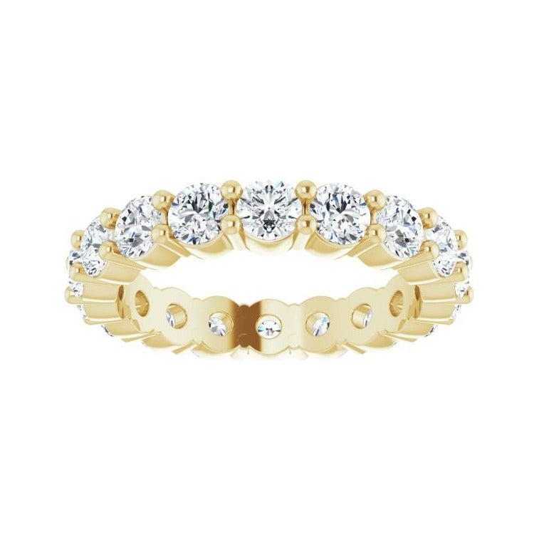 Sapphire Row Lab-Grown Diamond Shared-Prong Eternity Band - 14K Yellow Gold, 4 (view 3)