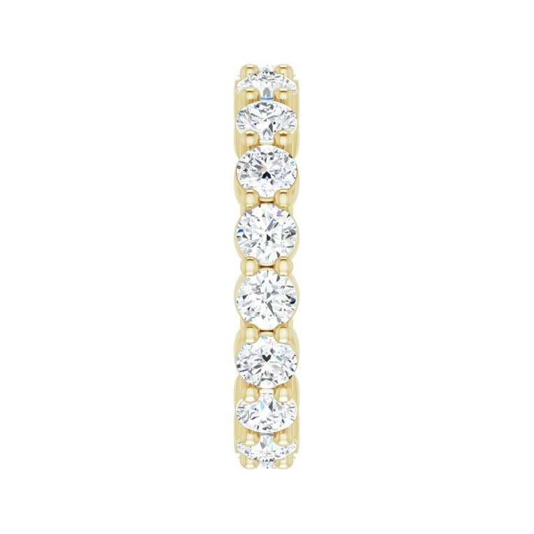 Sapphire Row Lab-Grown Diamond Shared-Prong Eternity Band - 14K Yellow Gold, 4 (view 4)