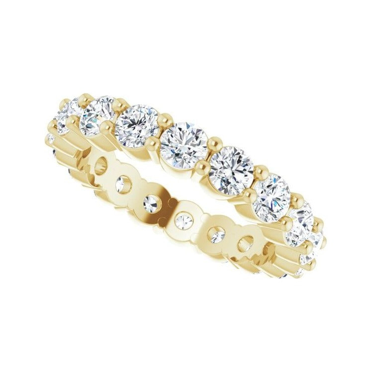 Sapphire Row Lab-Grown Diamond Shared-Prong Eternity Band - 14K Yellow Gold, 4 (view 5)