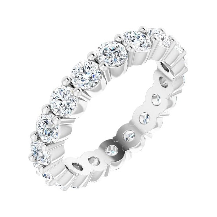 Sapphire Row Lab-Grown Diamond Shared-Prong Eternity Band - Platinum, 4
