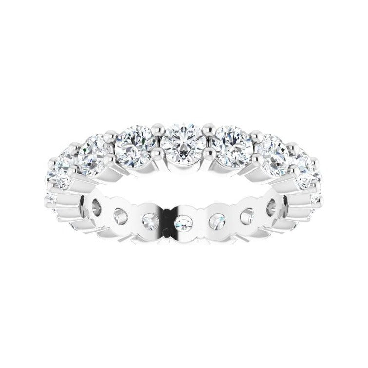 Sapphire Row Lab-Grown Diamond Shared-Prong Eternity Band - 14K White Gold, 4 (view 3)