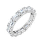 Sapphire Row Natural Diamond Emerald-Cut Eternity Band - Platinum, 5 × 3.5 mm, 8.5