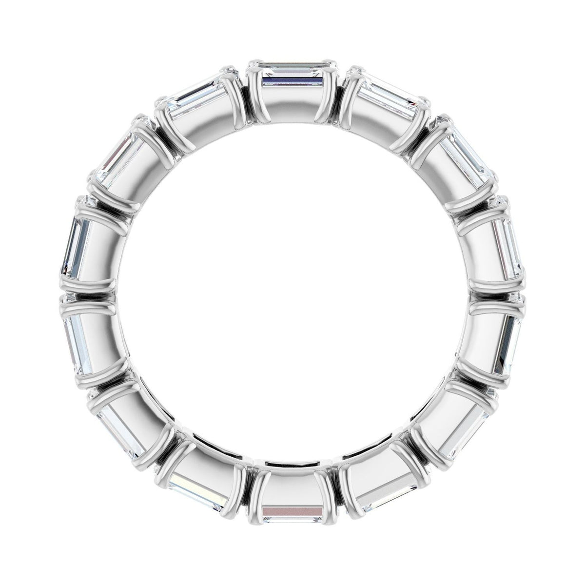 Sapphire Row Natural Diamond Emerald-Cut Eternity Band - Platinum, 5 × 3.5 mm, 8.5 (view 2)