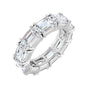 Sapphire Row Natural Diamond Emerald-Cut Eternity Band - Platinum, 5.8 × 4.2 mm, 4