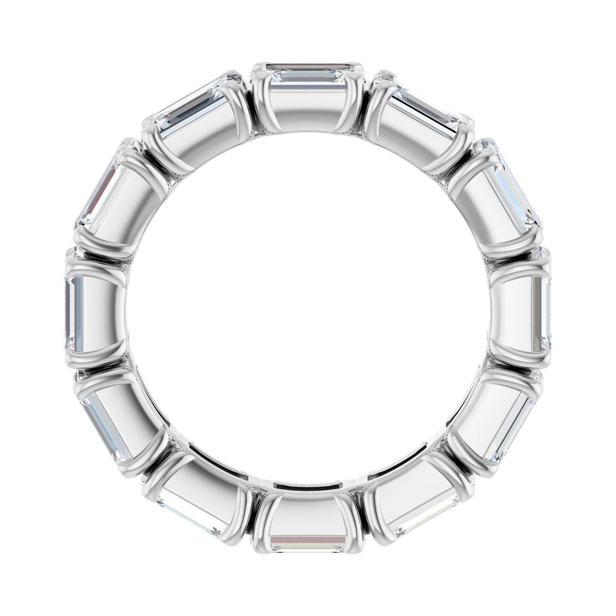 Sapphire Row Natural Diamond Emerald-Cut Eternity Band - Platinum, 5.8 × 4.2 mm, 8 (view 2)