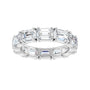 Sapphire Row Natural Diamond Emerald-Cut Eternity Band - Platinum, 5.8 × 4.2 mm, 8 (view 3)