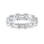 Sapphire Row Natural Diamond Emerald-Cut Eternity Band - 14K White Gold, 5 × 3.5 mm, 4 (view 3)