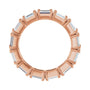 Sapphire Row Natural Diamond Emerald-Cut Eternity Band - 14K Rose Gold, 5 × 3.5 mm, 6.5 (view 2)