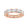 Sapphire Row Natural Diamond Emerald-Cut Eternity Band - 14K Rose Gold, 5 × 3.5 mm, 6.5 (view 3)