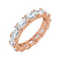 Sapphire Row Natural Diamond Emerald-Cut Eternity Band - 14K Rose Gold, 5 × 3.5 mm, 8.5