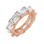 Sapphire Row Natural Diamond Emerald-Cut Eternity Band - 14K Rose Gold, 5.8 × 4.2 mm, 4