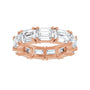 Sapphire Row Natural Diamond Emerald-Cut Eternity Band - 14K Rose Gold, 5.8 × 4.2 mm, 4 (view 3)