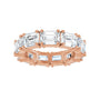 Sapphire Row Natural Diamond Emerald-Cut Eternity Band - 14K Rose Gold, 5.8 × 4.2 mm, 5 (view 3)