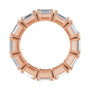 Sapphire Row Natural Diamond Emerald-Cut Eternity Band - 14K Rose Gold, 5.8 × 4.2 mm, 6 (view 2)