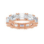 Sapphire Row Natural Diamond Emerald-Cut Eternity Band - 14K Rose Gold, 5.8 × 4.2 mm, 6 (view 3)