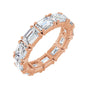 Sapphire Row Natural Diamond Emerald-Cut Eternity Band - 14K Rose Gold, 5.8 × 4.2 mm, 8