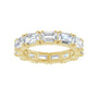 Sapphire Row Natural Diamond Emerald-Cut Eternity Band - 14K Yellow Gold, 5 × 3.5 mm, 6 (view 3)