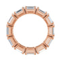 Sapphire Row Natural Diamond Emerald-Cut Eternity Band - 14K Rose Gold, 5.8 × 4.2 mm, 6.5 (view 2)